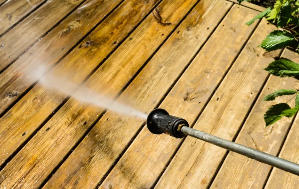 Maintaining wooden decks and Cleaning patio tiles